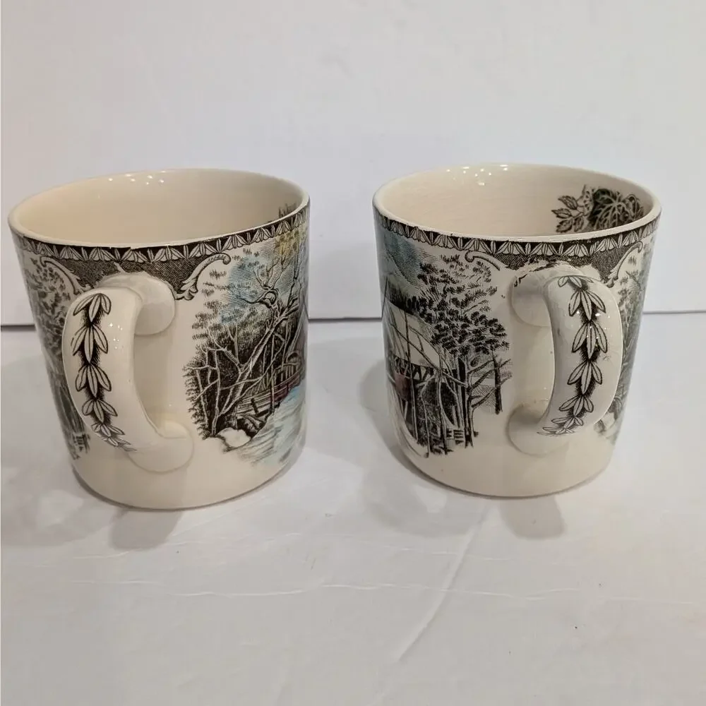 Set of 2 Johnson Brothers FRIENDLY VILLAGE Mug 3 1/4